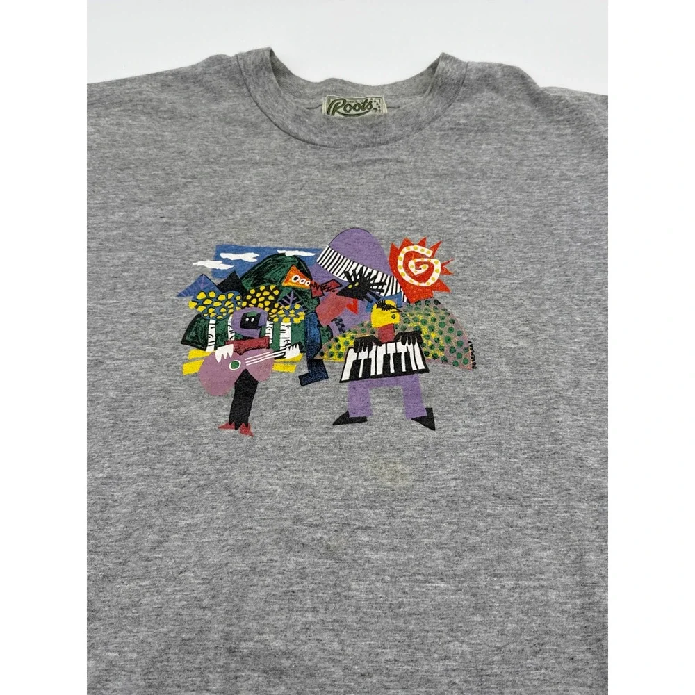 Vintage Roots 1997 Jazz Aspen Festival T-Shirt Mens Gray Santana Gladys Knight